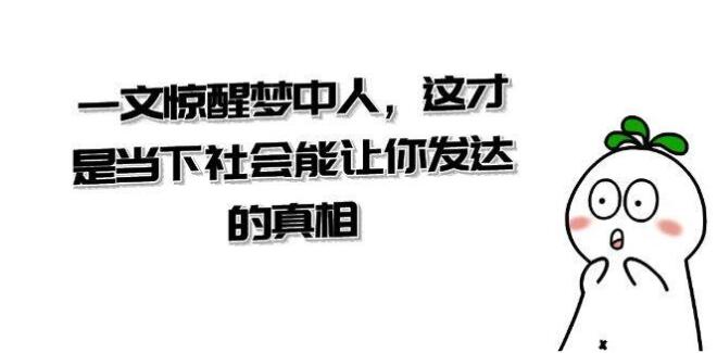 3qyyds元神公眾號付費文章《一文 驚醒夢中人，這才是當下社會能讓你發達的真相》-3qyyds.com